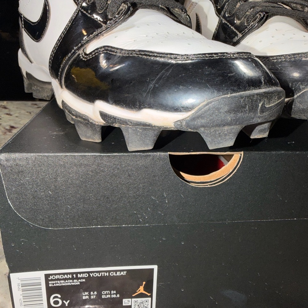 Nike Black & White High-Top Athletic Cleats - Picture 2 of 7
